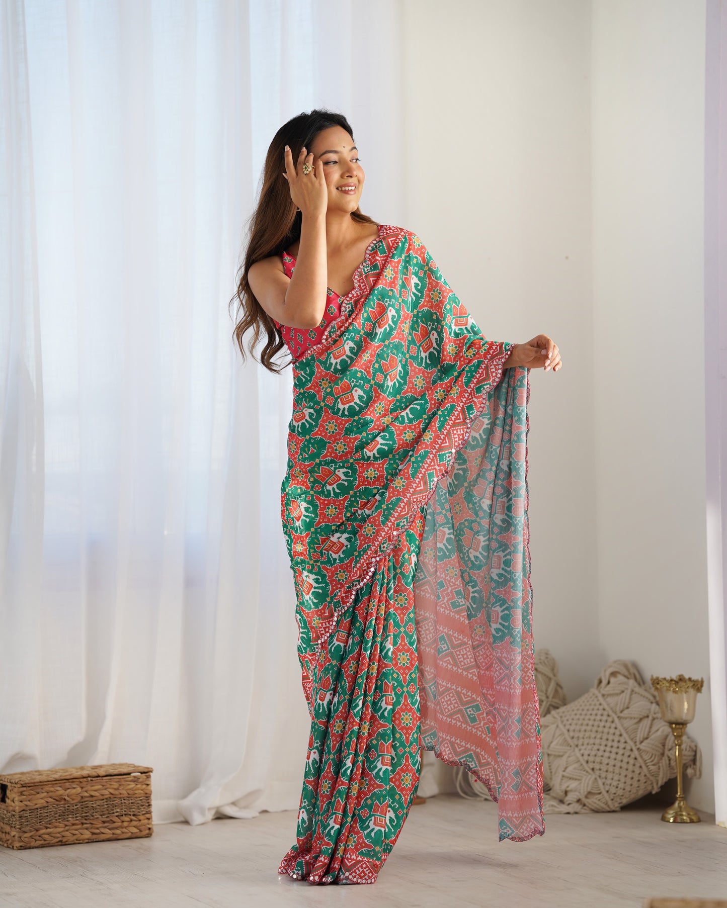Pastel Green Pure Soft Cotton Saree with Weaving Border and Rich Pallu