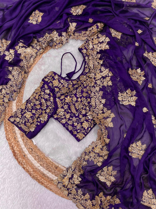 Dark Blue Rangoli Silk Saree with Coding Embroidery and Cutwork Border