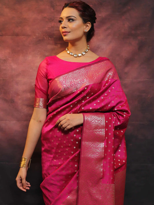 Tomato Soft Silk Saree with Kanjivaram and Banarasi Weaving – Out of Stock