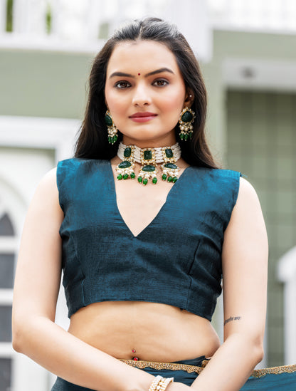Morpich Chiffon Bollywood Saree with Embellished Border