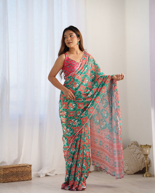 Pastel Green Pure Soft Cotton Saree with Weaving Border and Rich Pallu