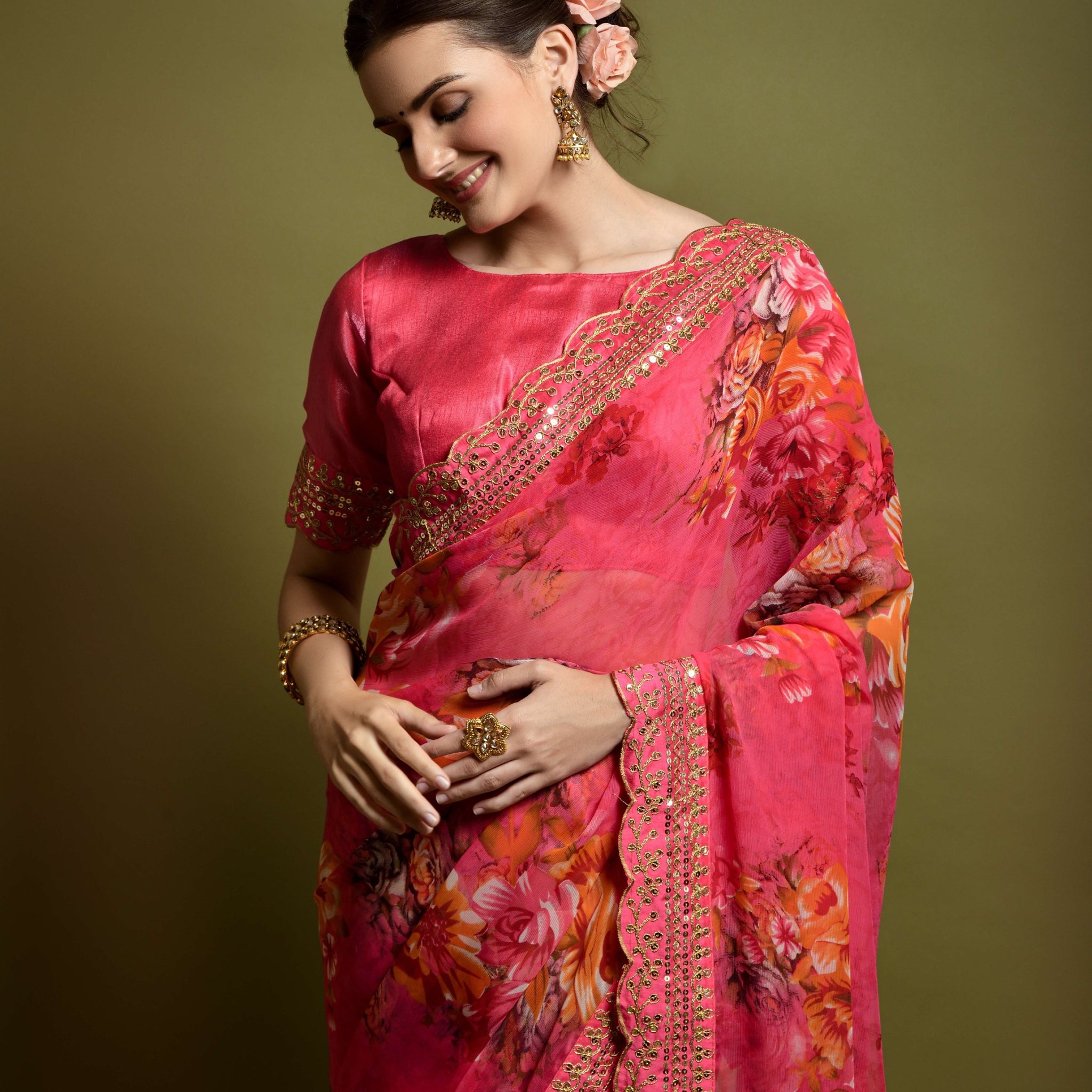 Pink Lichi Silk Saree with Jari Woven Rich Pallu – In Stock