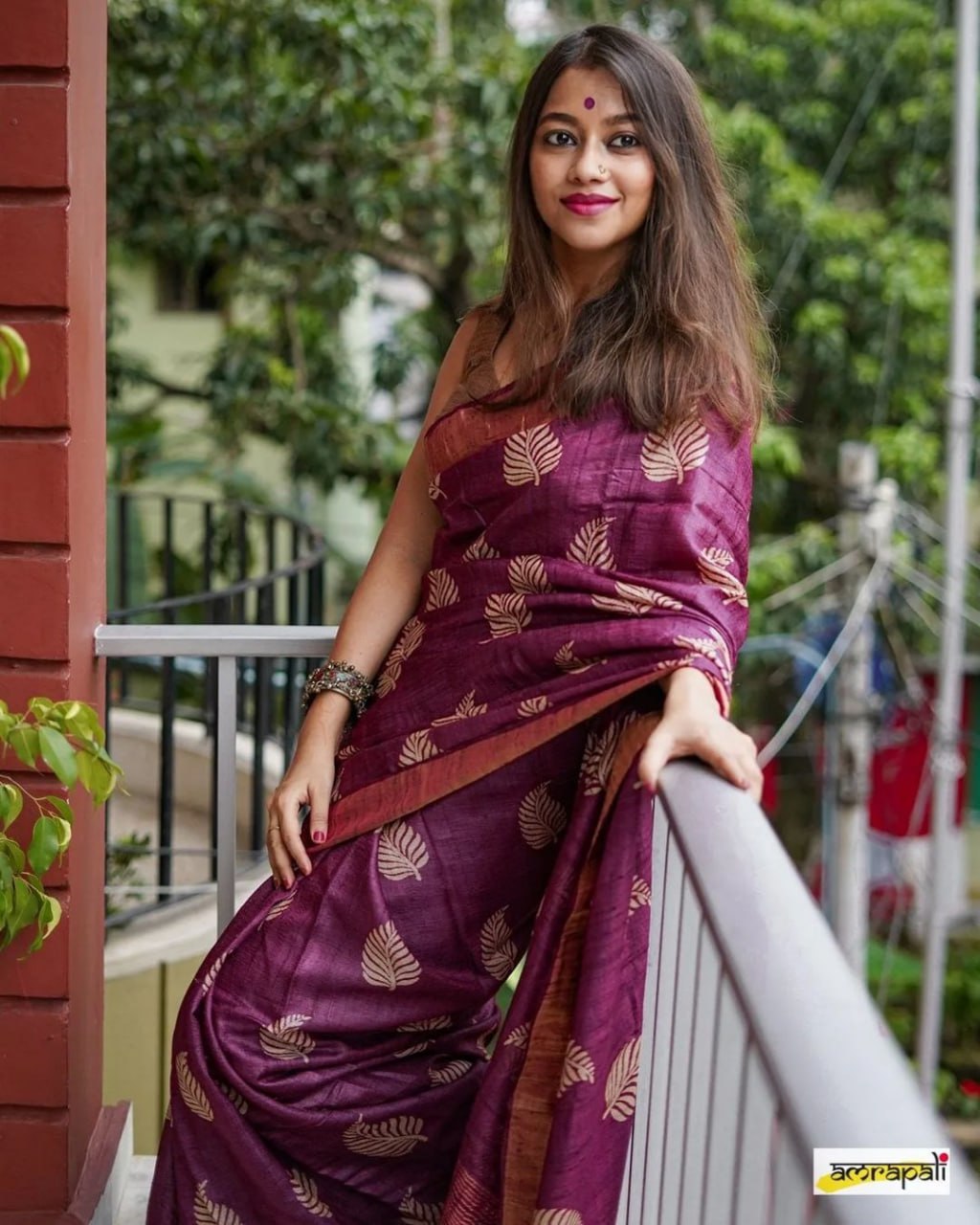 Purple Banarasi Soft Silk Saree with Copper Jari Weaving
