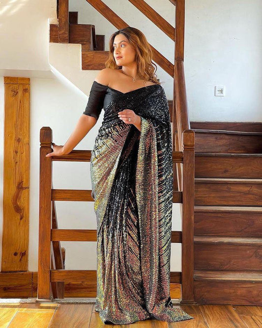Rama Litchi Soft Silk Banarasi Saree with Floral Zari Woven
