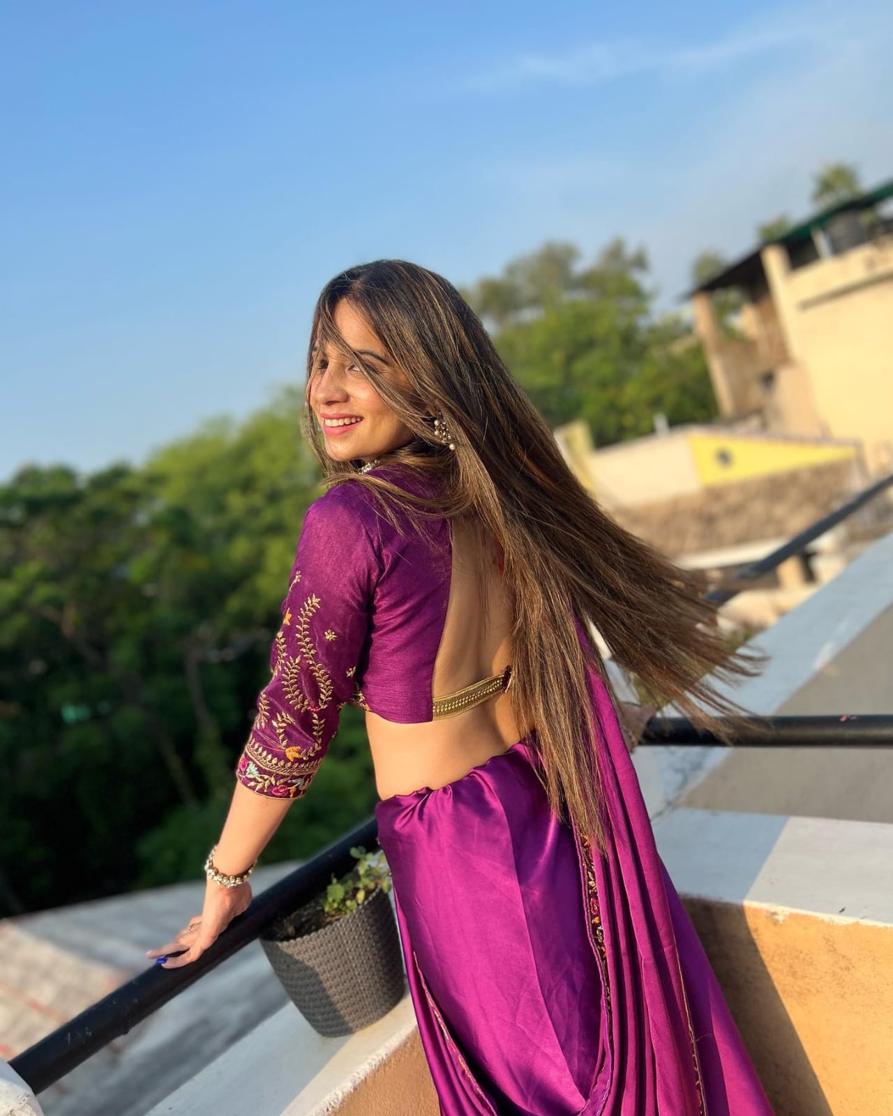 Dark Pink Rangoli Silk Saree with Embroidery Work and Lace